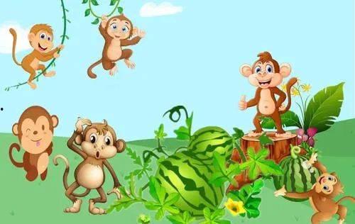 中班小猴吃瓜图片,中班宝贝的快乐时光